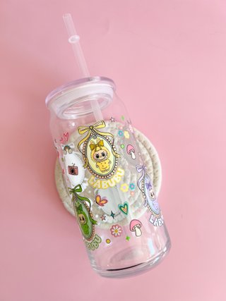 Vaso cristal diseño Labubu