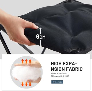 Taburete Plegable Camping Acolchado Negro