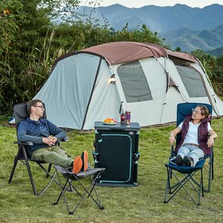 Taburete Plegable Camping Acolchado Negro