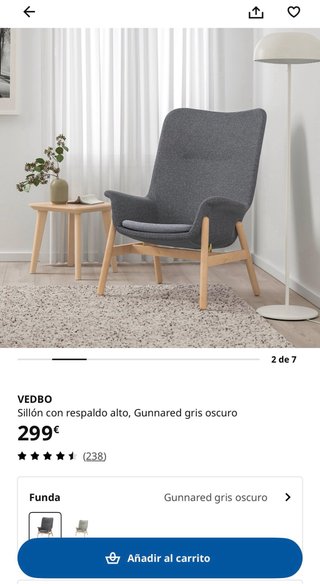 Sillón alto VEDBO Ikea