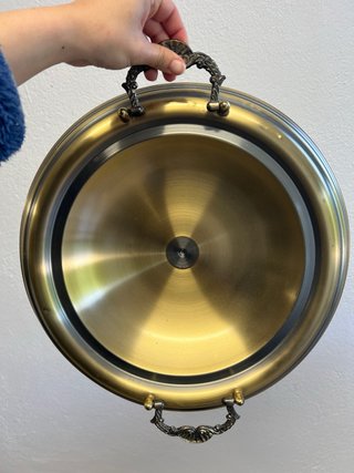Brasero antiguo dorado metal
