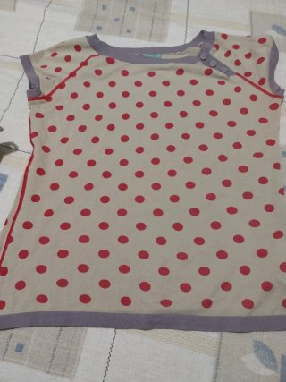 Conjunto Jersey y Chaqueta Lunares Rojo Beige