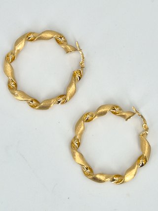 049-04-00105 Pendientes Aros Oro Amarillo 18K