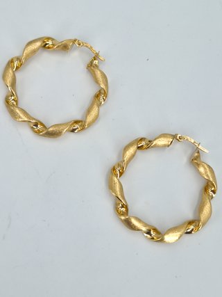 049-04-00105 Pendientes Aros Oro Amarillo 18K