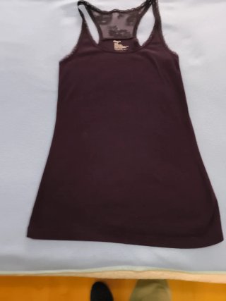 Camiseta tirantes Gap marrón encaje