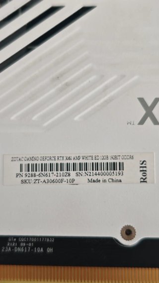 Tarjeta Gráfica Zotac RTX 3060 Gaming White 12GB
