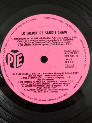 Disco LP Lo mejor de Sandie Shaw