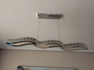 Lámpara colgante moderna cristal y metal