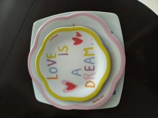Set 5 Piattini Ceramica Decorati Amore