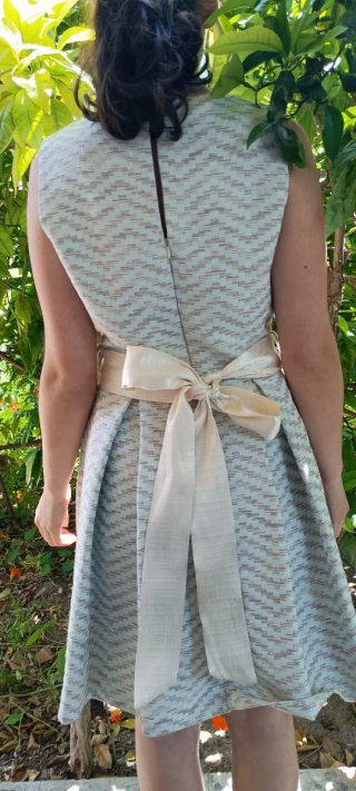 Vestido beige y azul Talla S