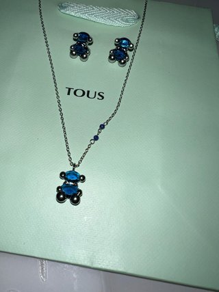 Conjunto Tous Oso Azul Plata