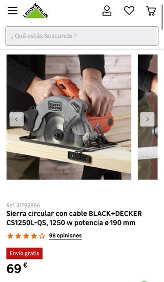 Sierra Circular Black Decker CS1250L-QS