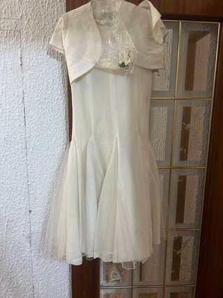 Vestido de arras niña beige