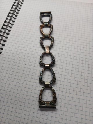 Pulsera eslabones plata y multicolor