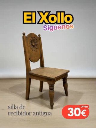 Silla recibidor antigua madera