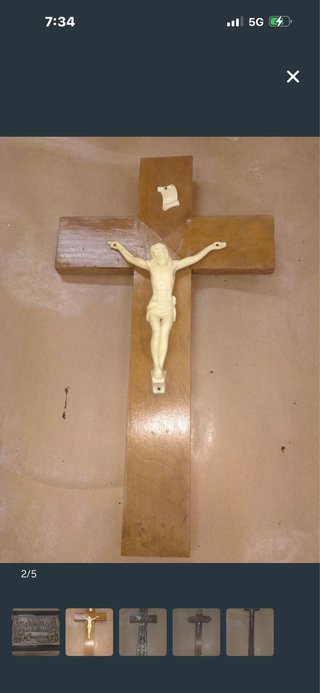 Crucifijo antiguo vintage de madera