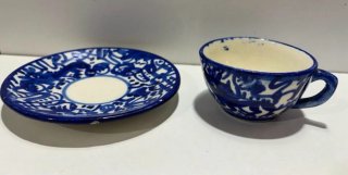 Juego de café de cerámica pintado a mano