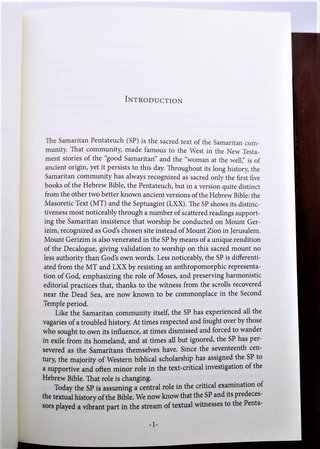 The Samaritan Pentateuch: An Introduction 2012