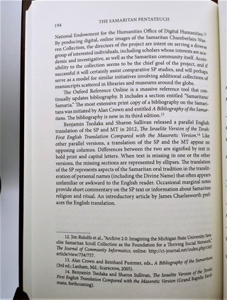The Samaritan Pentateuch: An Introduction 2012