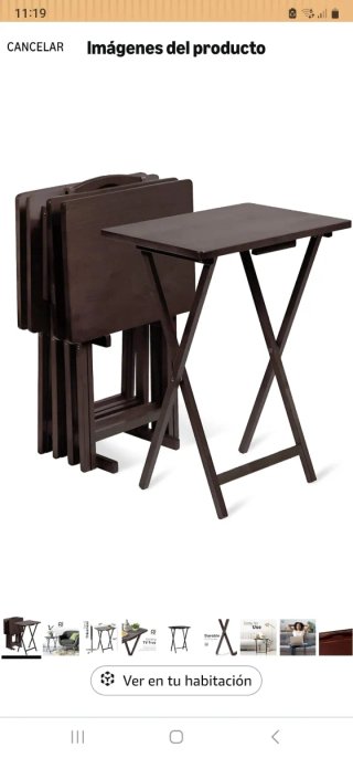 Set 4 Mesas Snack AmazonBasics Negra