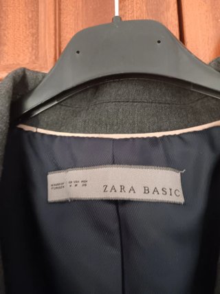 Chaqueta Zara Básica Gris Oscuro Talla S