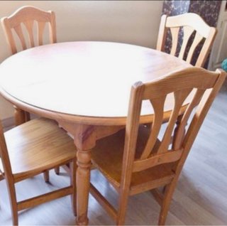 Mesa redonda de madera para salón 110 cm