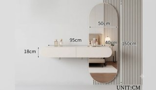 Tocador moderno blanco y beige