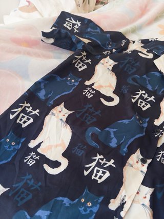Camisa Kimono Gatos Japonesa Talla Única