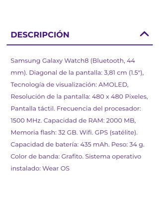 Samsung Galaxy Watch 8 Negro 44 mm