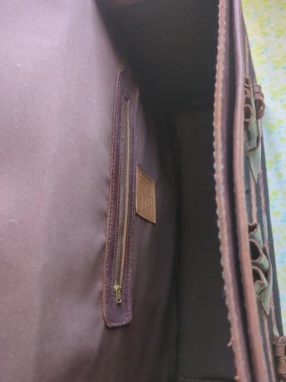 Maletín Vintage Cuero Artesanal Marrón y Rojo