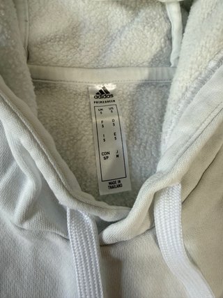 Sudadera Adidas Blanca con Rayas Negras - Talla S