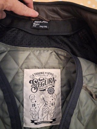 Chaqueta de cuero moto Segura chaleco desmontable