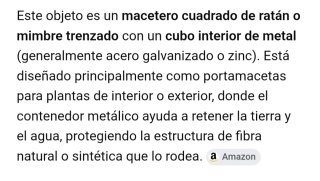 Macetero Ratan Cuadrado