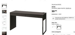 Escritorio IKEA MICKE Negro 142 cm