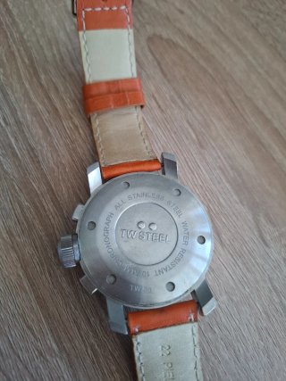 Reloj TW Steel Piel Naranja/Plata