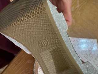 Sandalias Plataforma Plateadas Talla 38