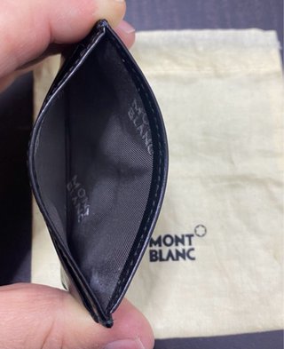 Tarjetero Montblanc Negro con Bolsa Beige