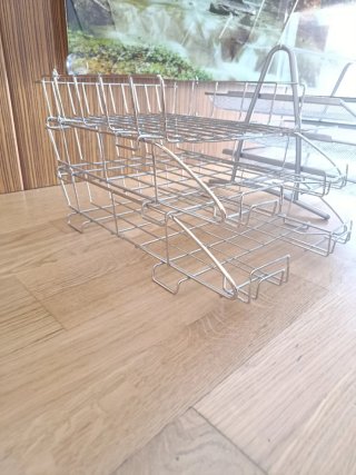 Lote 2 bandejas organizadoras metal, de 3 módulos