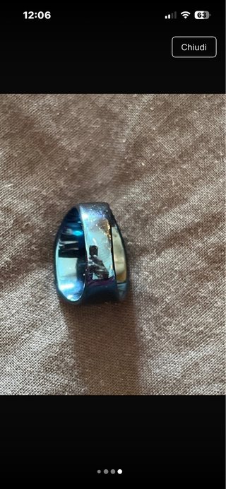 Anello Biogiotteria Blu Quadrato