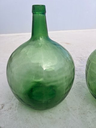 5 Damajuanas Verdes de Vidrio