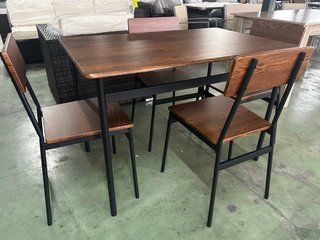 Mesa comedor y 4 sillas madera y metal