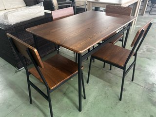 Mesa comedor y 4 sillas madera y metal