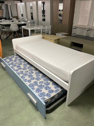 Cama nido juvenil azul y blanco
