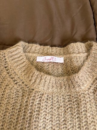 Jersey beige mangas abullonadas