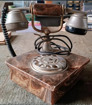 Teléfono Alabastro Años 50 Giratorio