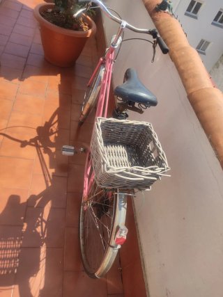 Bicicleta Vintage Rosa con Cesta
