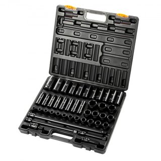 Juego de Enchufes de Impacto de 1/2 Pulgadas 43 Piezas, Asortimento de Enchufes Estándar, Juego de Enchufes de 1/2 Pulgadas con Enchufes de 6 Puntos Métricos de 9-30mm (Estándar/Profundo)