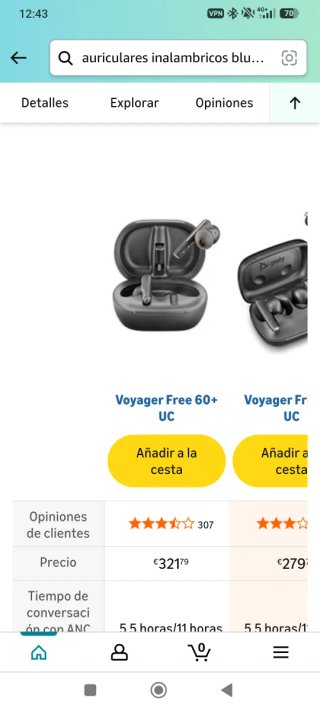 Auriculares Poly Voyager Free 60+ UC Negros