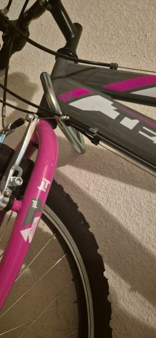 Bicicleta niña rosa y gris