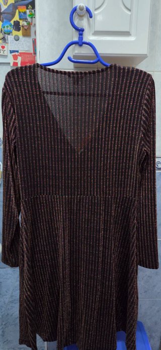Vestido Cortefiel Marrón Dorado Talla XXL (44)